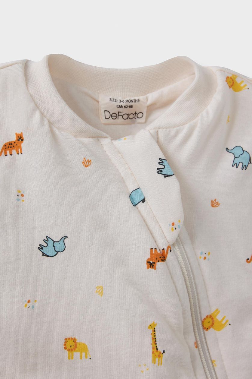 BÉBÉ GARÇON Écru Combinaison imprimée à manches longues pour nouveau-né garçon