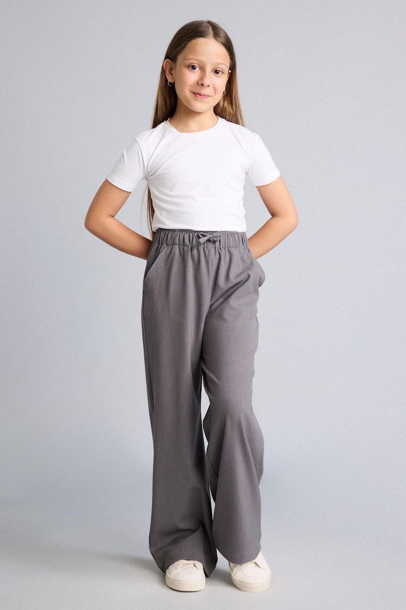Girls & Teens Grey Girl Wide Leg Trousers