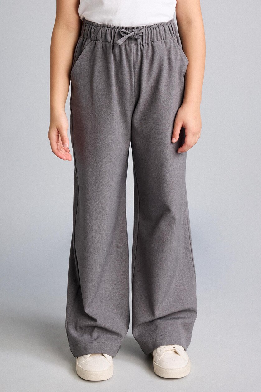 GIRLS & TEENS Grey Girl Wide Leg Trousers
