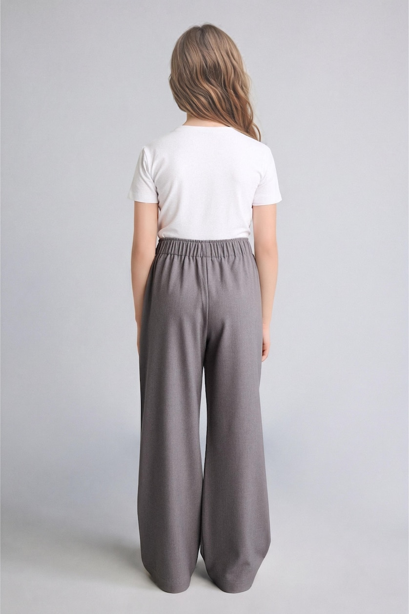 GIRLS & TEENS Grey Girl Wide Leg Trousers