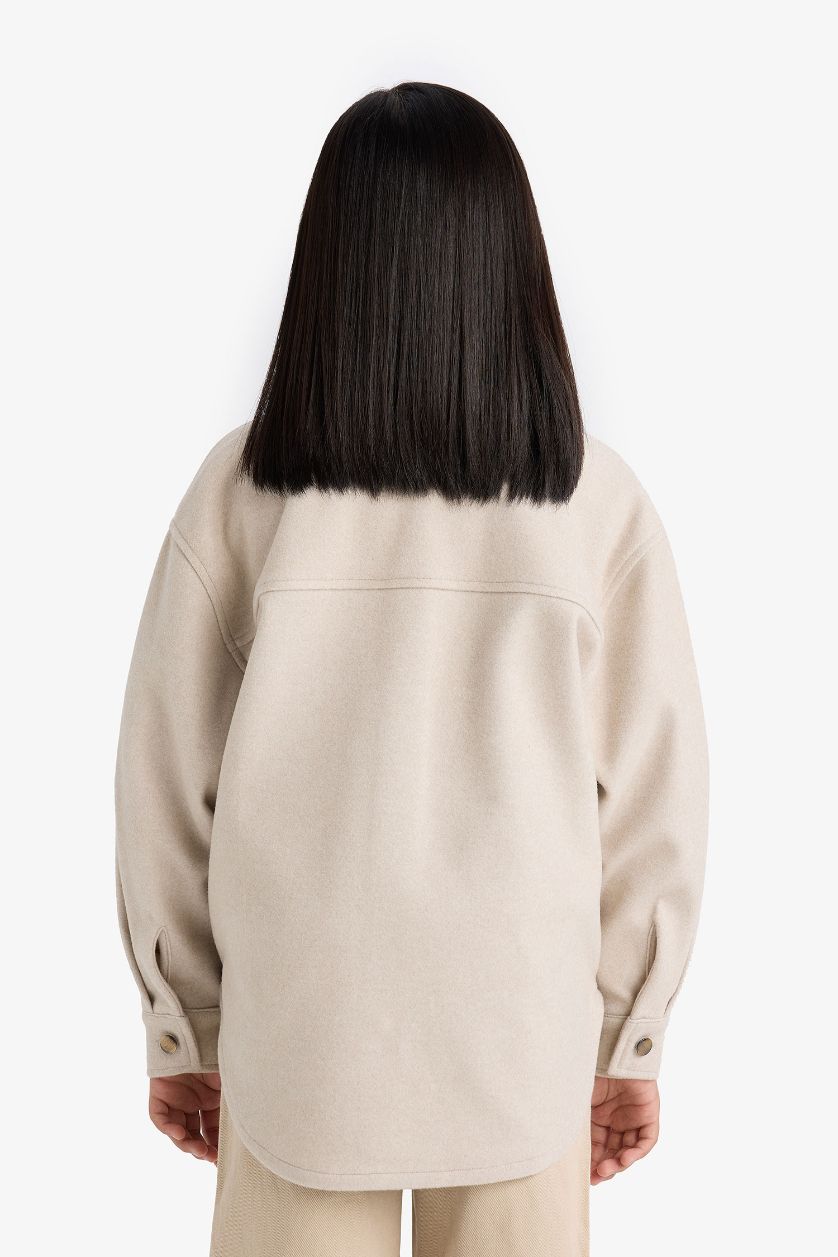 GIRLS & TEENS Ecru Girl Long Sleeve Buttons Shirt