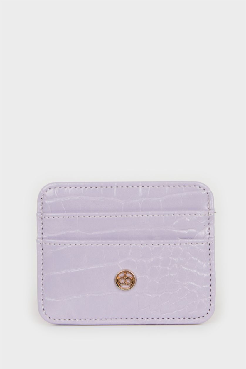 WOMAN Lilac Woman Faux Leather Card Holder