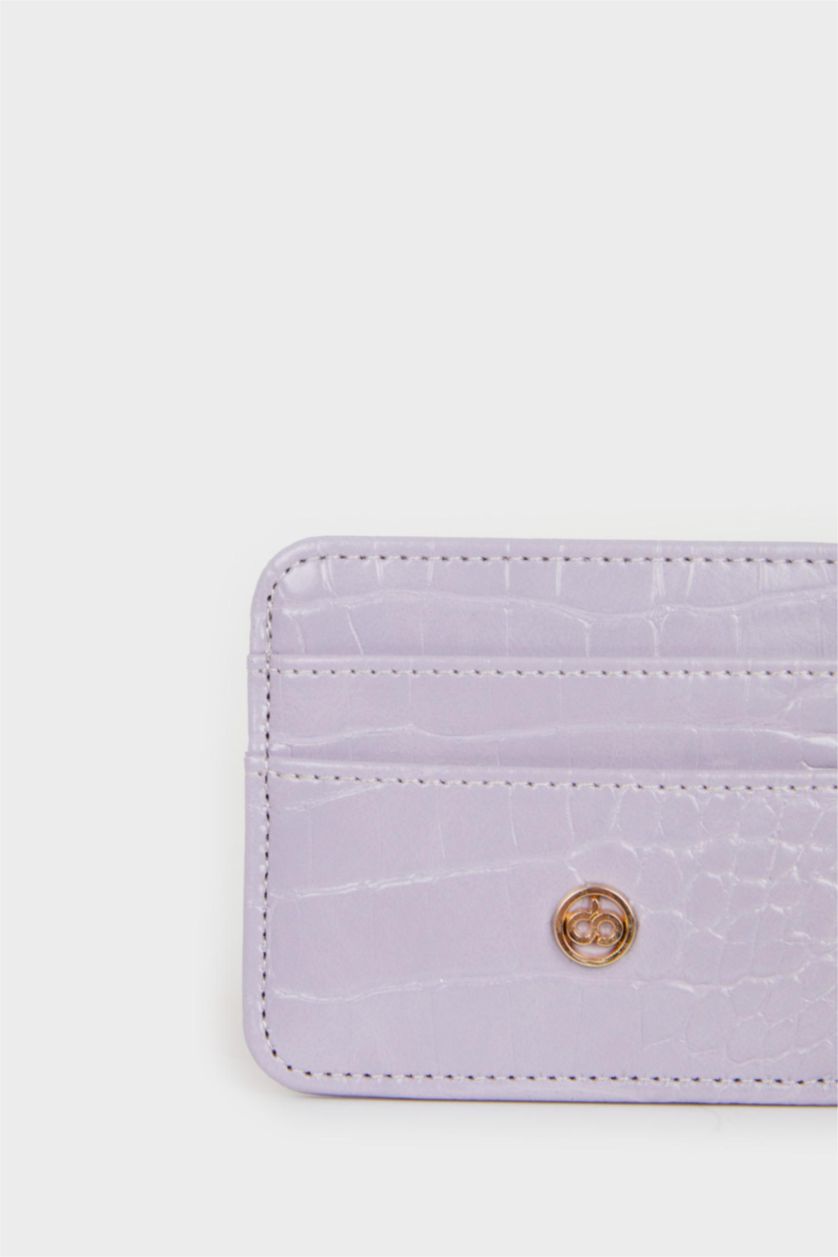 WOMAN Lilac Woman Faux Leather Card Holder