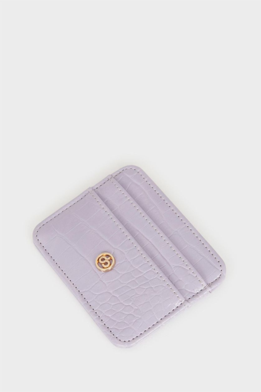 WOMAN Lilac Woman Faux Leather Card Holder
