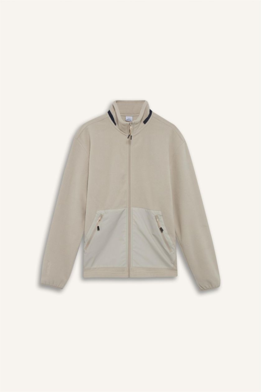 رجالي بيج كارديجان قطيفة مخمل قصة عادية وبطانة ناعمة من DeFactoFit