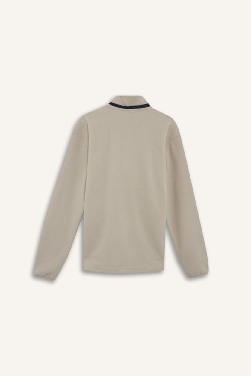 رجالي بيج كارديجان قطيفة مخمل قصة عادية وبطانة ناعمة من DeFactoFit