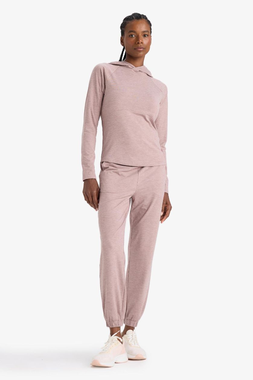 حريمي وردي بنطلون جوجر رياضي ملمس ناعم قصة عادية بجيب من DeFactoFit