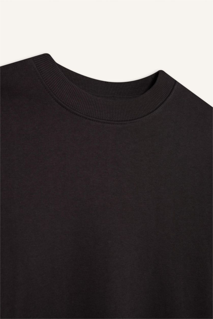 أولاد أنثرا غامق سويت شيرت ولادي بيزك سادة قصة عادية بياخة مستديرة