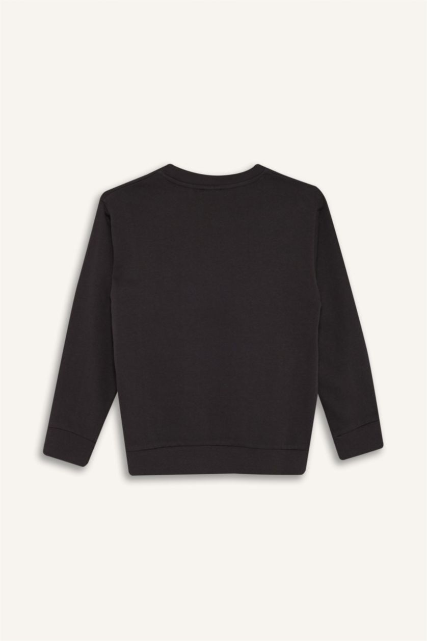 أولاد أنثرا غامق سويت شيرت ولادي بيزك سادة قصة عادية بياخة مستديرة