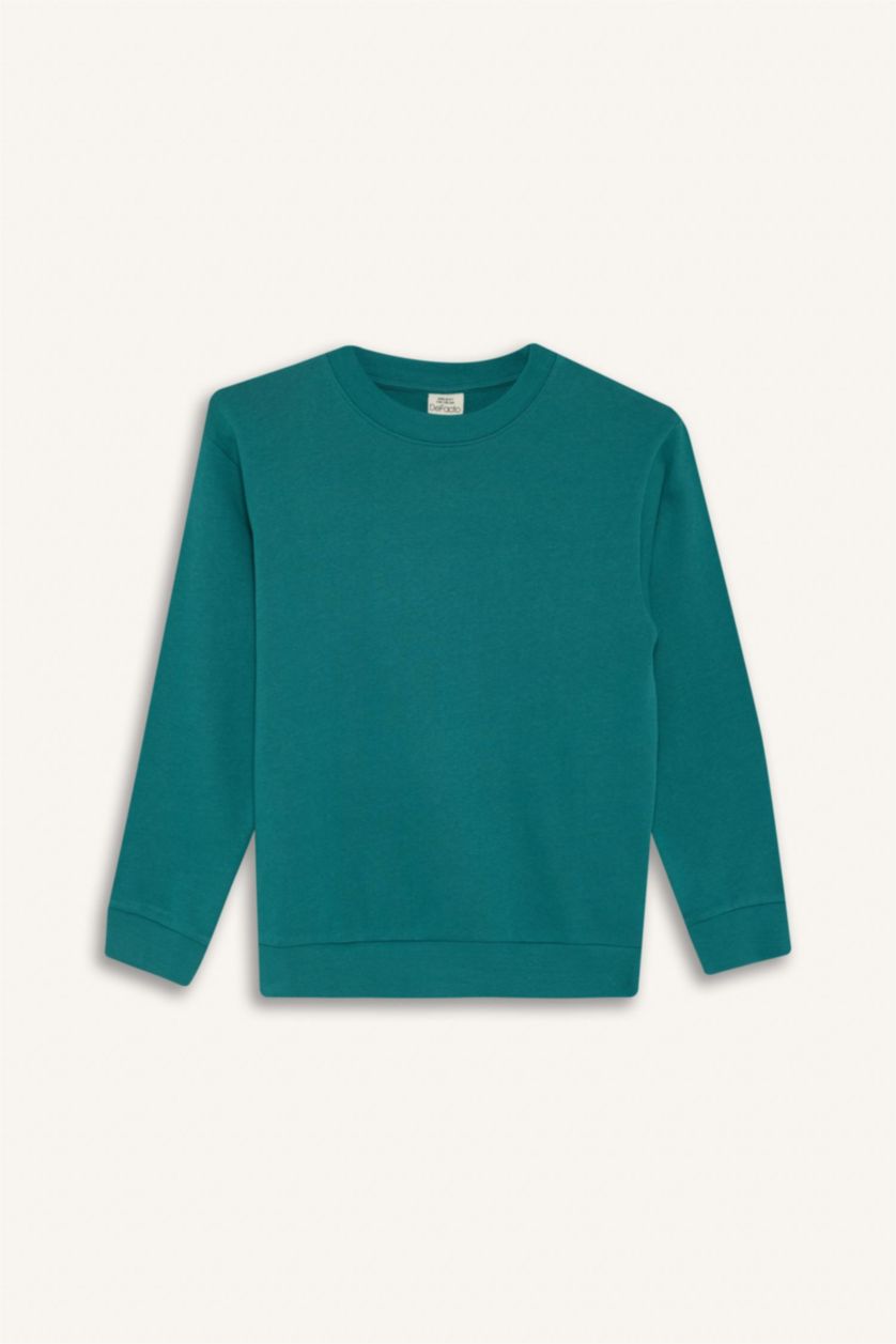 أولاد أخضر سويت شيرت ولادي بيزك سادة قصة عادية بياخة مستديرة