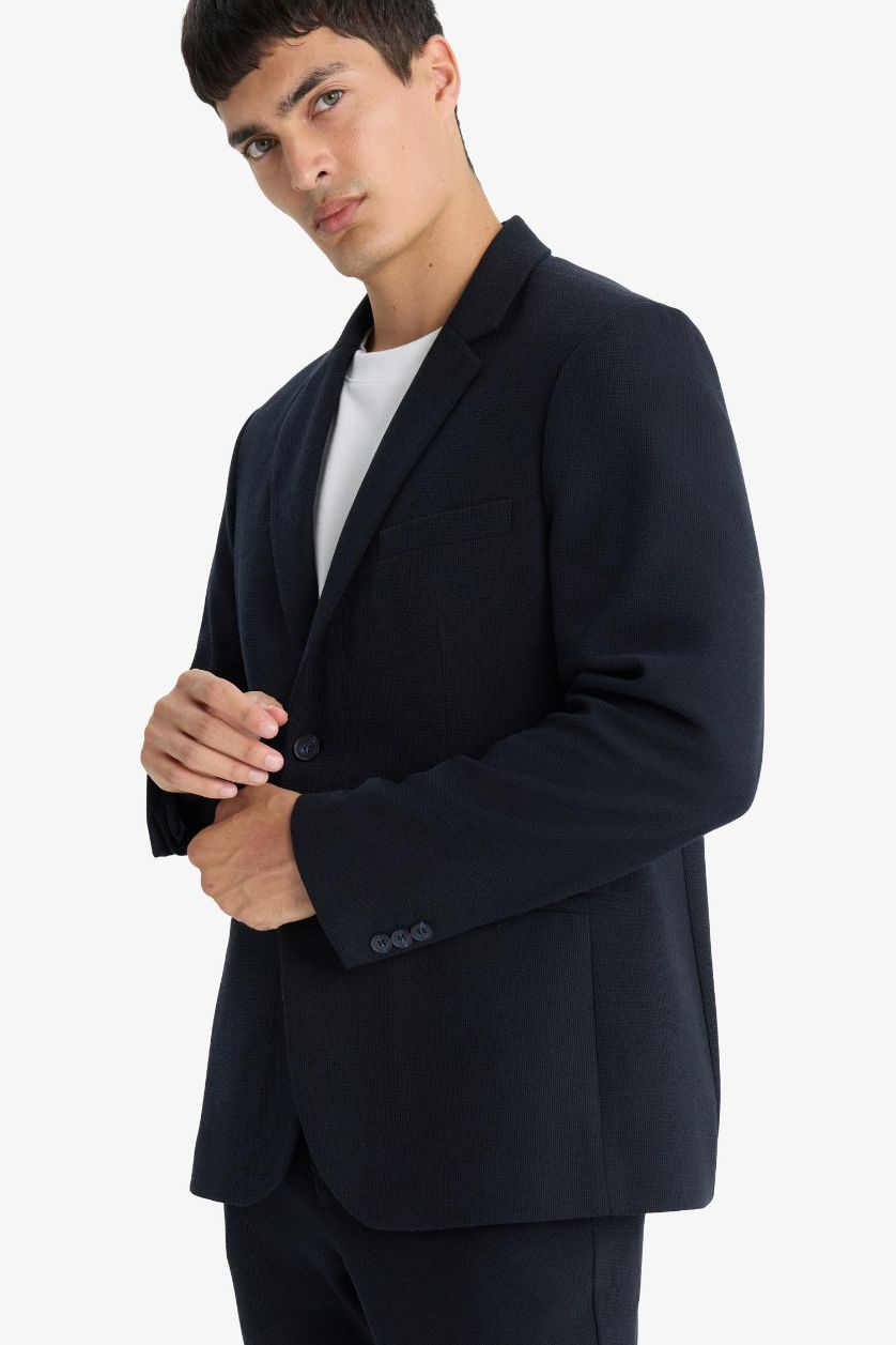 MAN NAVY Modern Fit Buttoned Blazer