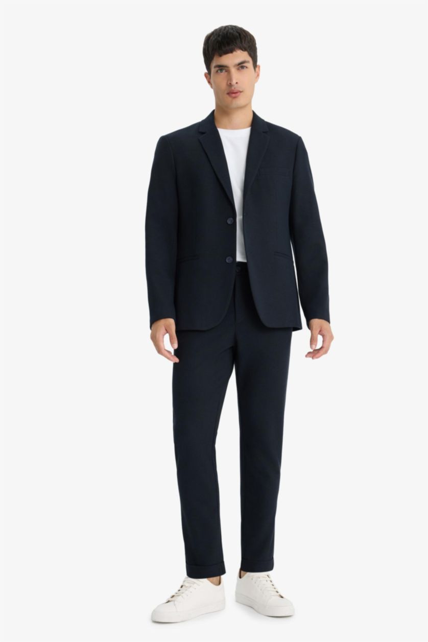 MAN NAVY Modern Fit Buttoned Blazer