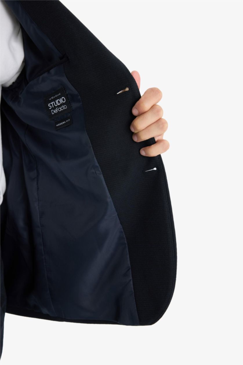 MAN NAVY Modern Fit Buttoned Blazer