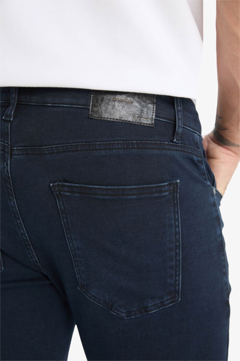 Erkek Mavi Siyah Sergio Regular Fıt Normal Bel Boru Paça Pantolon