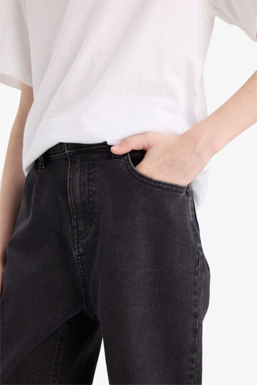 Boys & Teens Black Straight Fit Denim Trousers