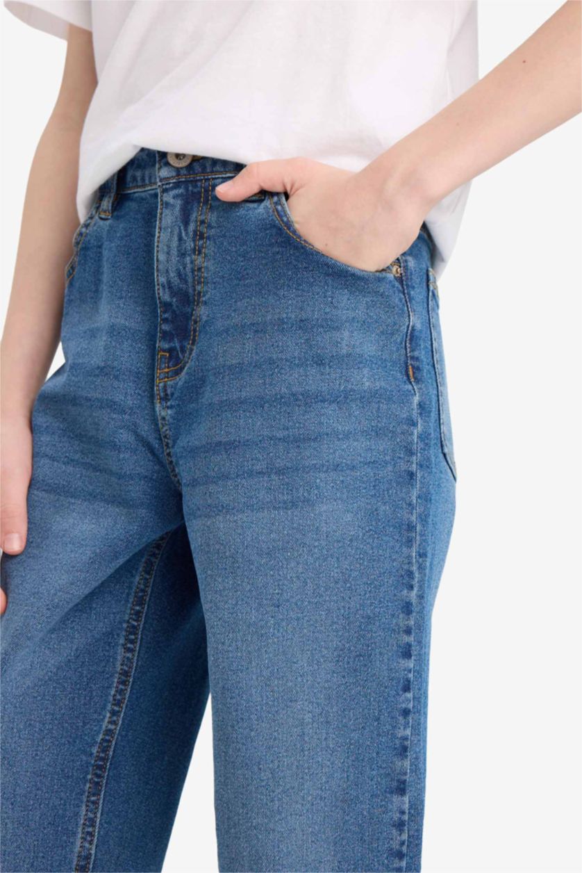 Мальчики и подростки Голубрй Джинсы для мальчиков прямого кроя