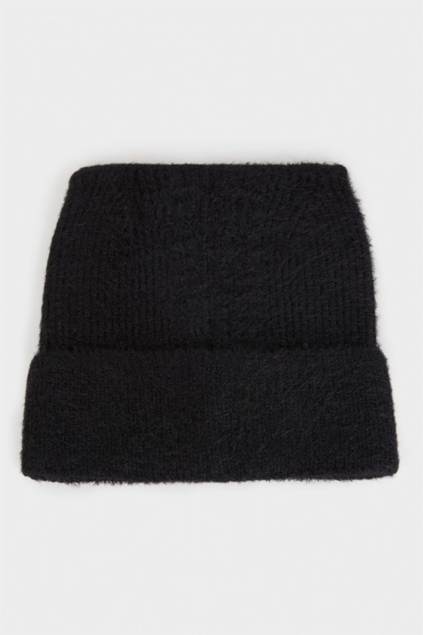 Kız Çocuk - Genç Kız Siyah Triko Bere Kız Çocuk