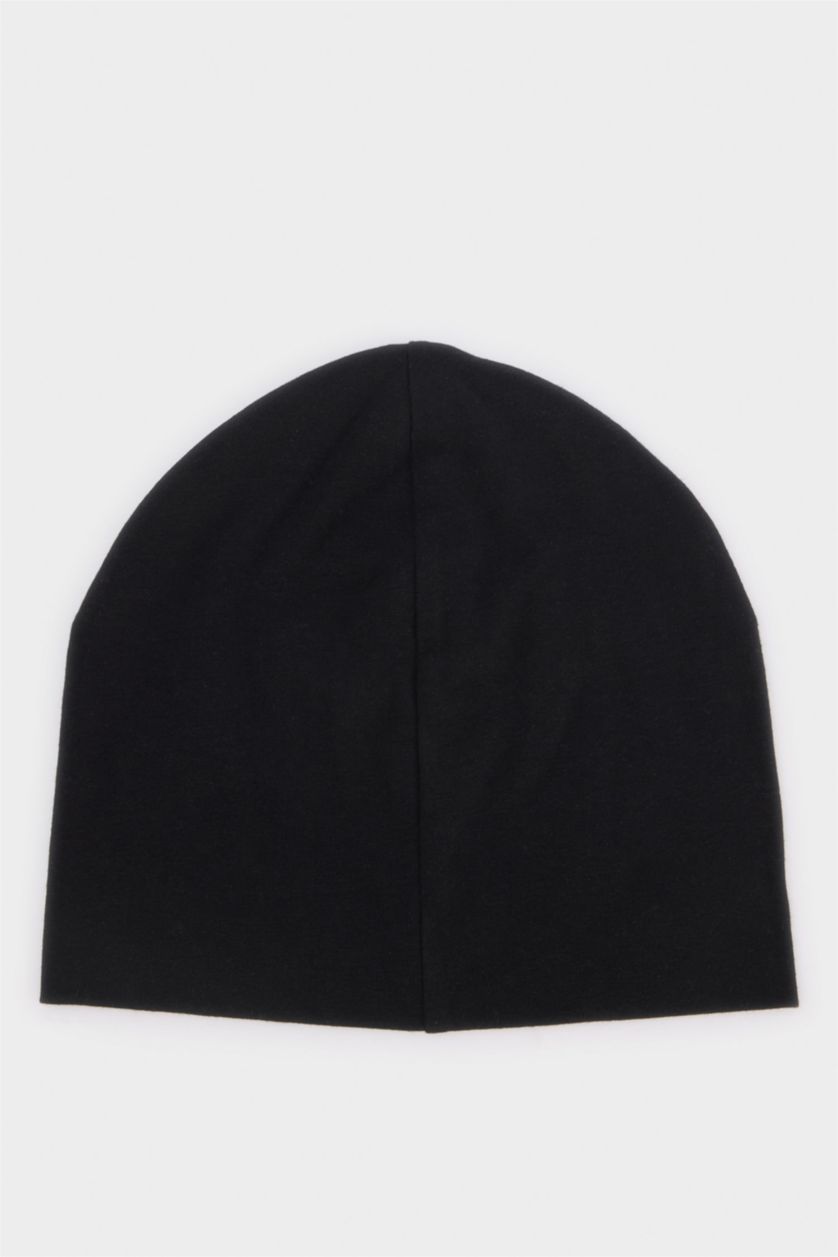 Erkek Çocuk - Genç Erkek Siyah Erkek Çocuk Baskılı Pamuklu Bere