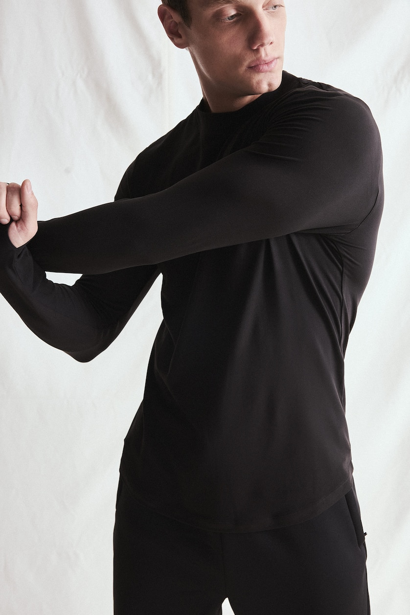 Men Black Slim Fit Long Sleeve Body