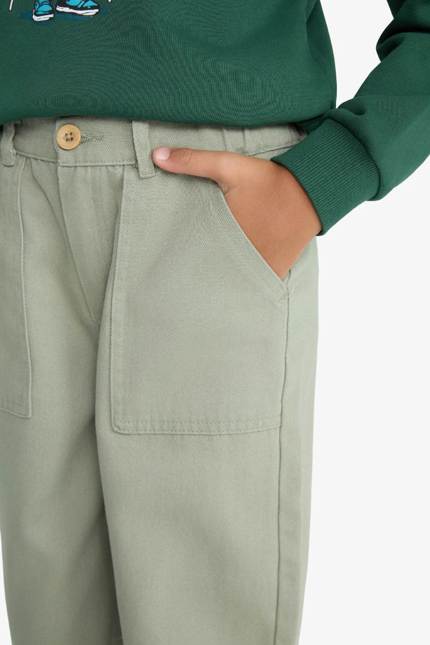 أولادي كاكي فاتح بنطلون اولادي قصة فضفاضة جبردين بجيب