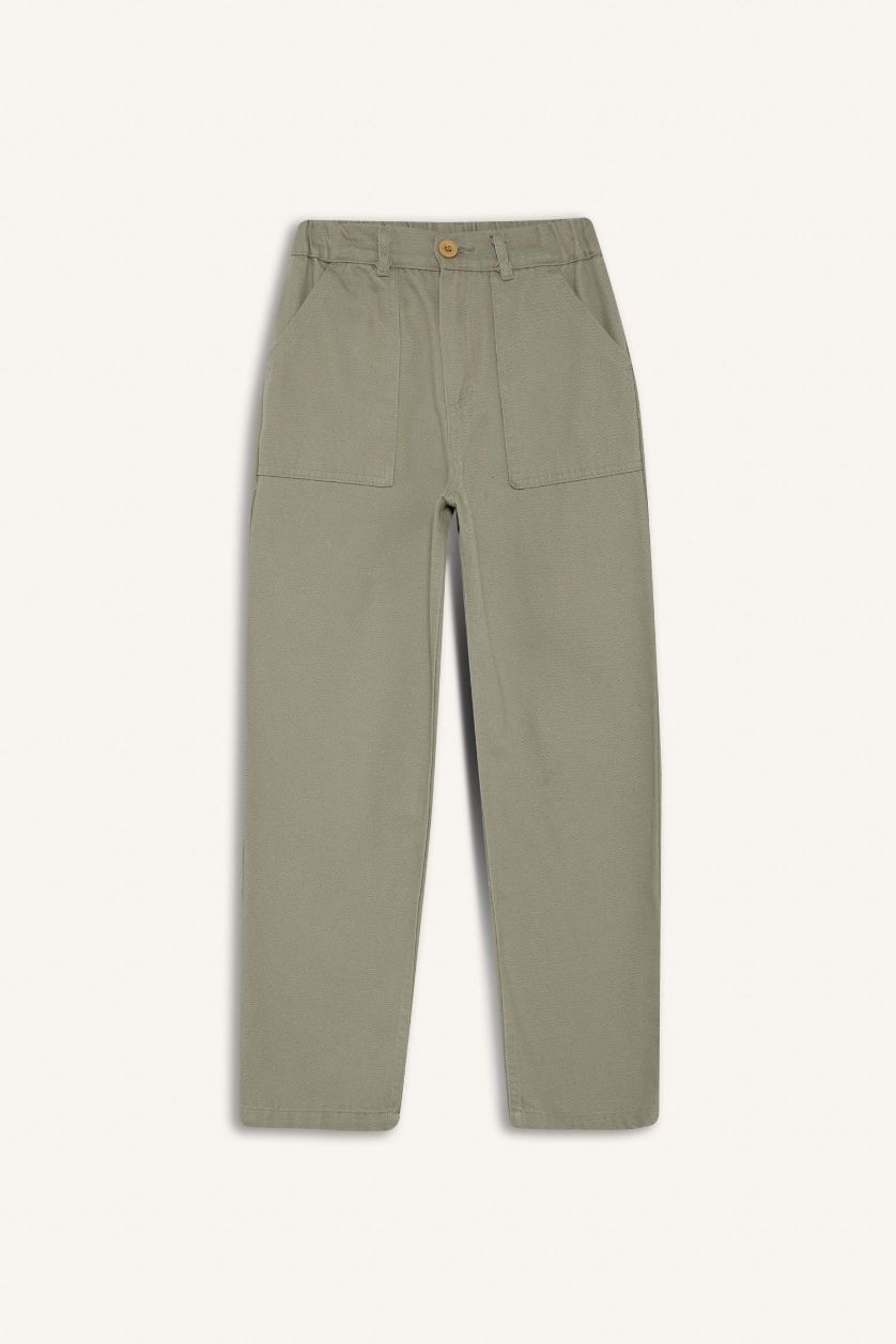 أولادي كاكي فاتح بنطلون اولادي قصة فضفاضة جبردين بجيب