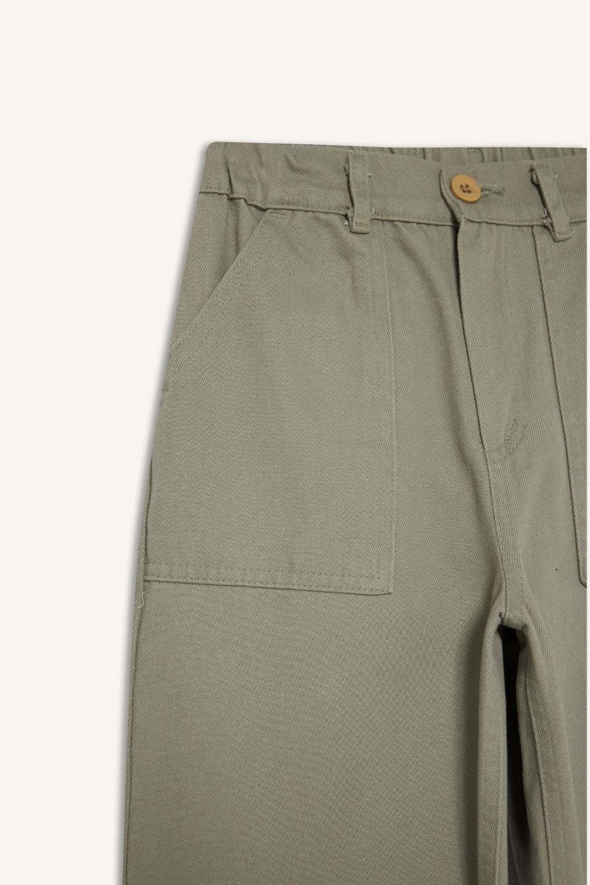 أولادي كاكي فاتح بنطلون اولادي قصة فضفاضة جبردين بجيب