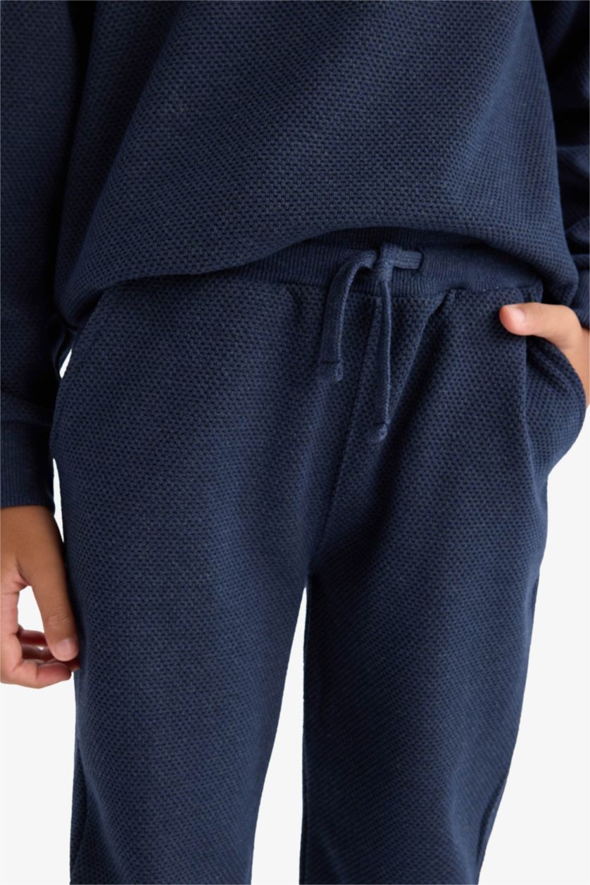 أولادي ميلانج كحلي طقم اولادي كحلي قصة عادية - قطعتين