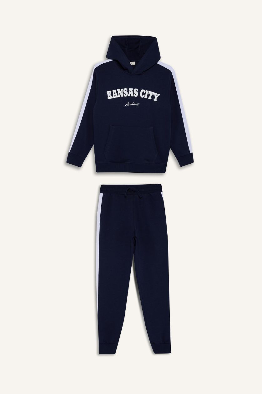 أولادي كحلي طقم اولادي قصة عادية سويت بانتس سويت شيرت - قطعتين