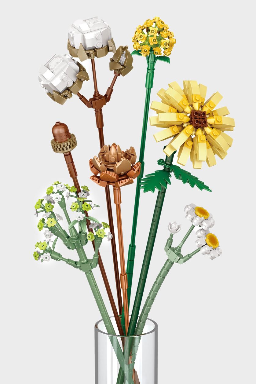 Kadın Karma Renkli Çiçek Buketi Blok Set