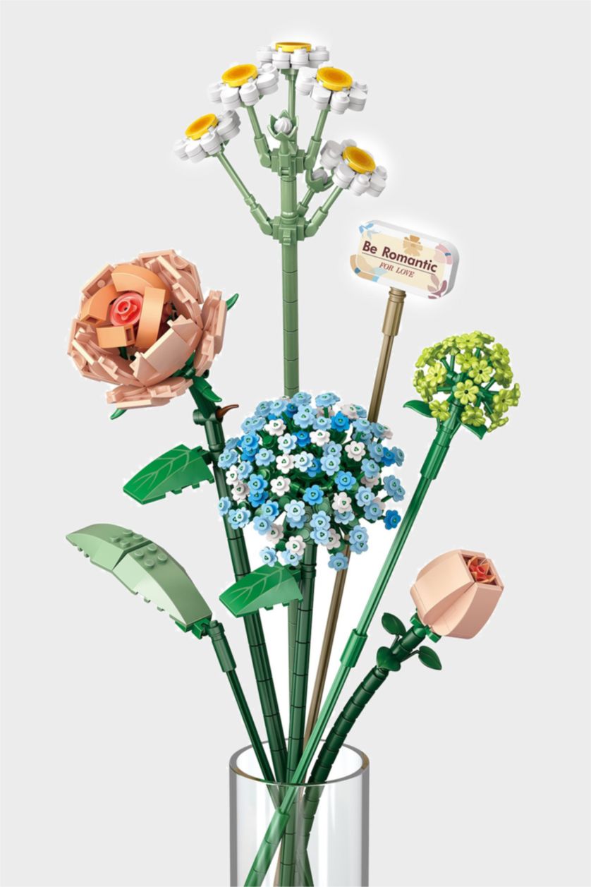 Kadın Karma Renkli Çiçek Buketi Blok Set