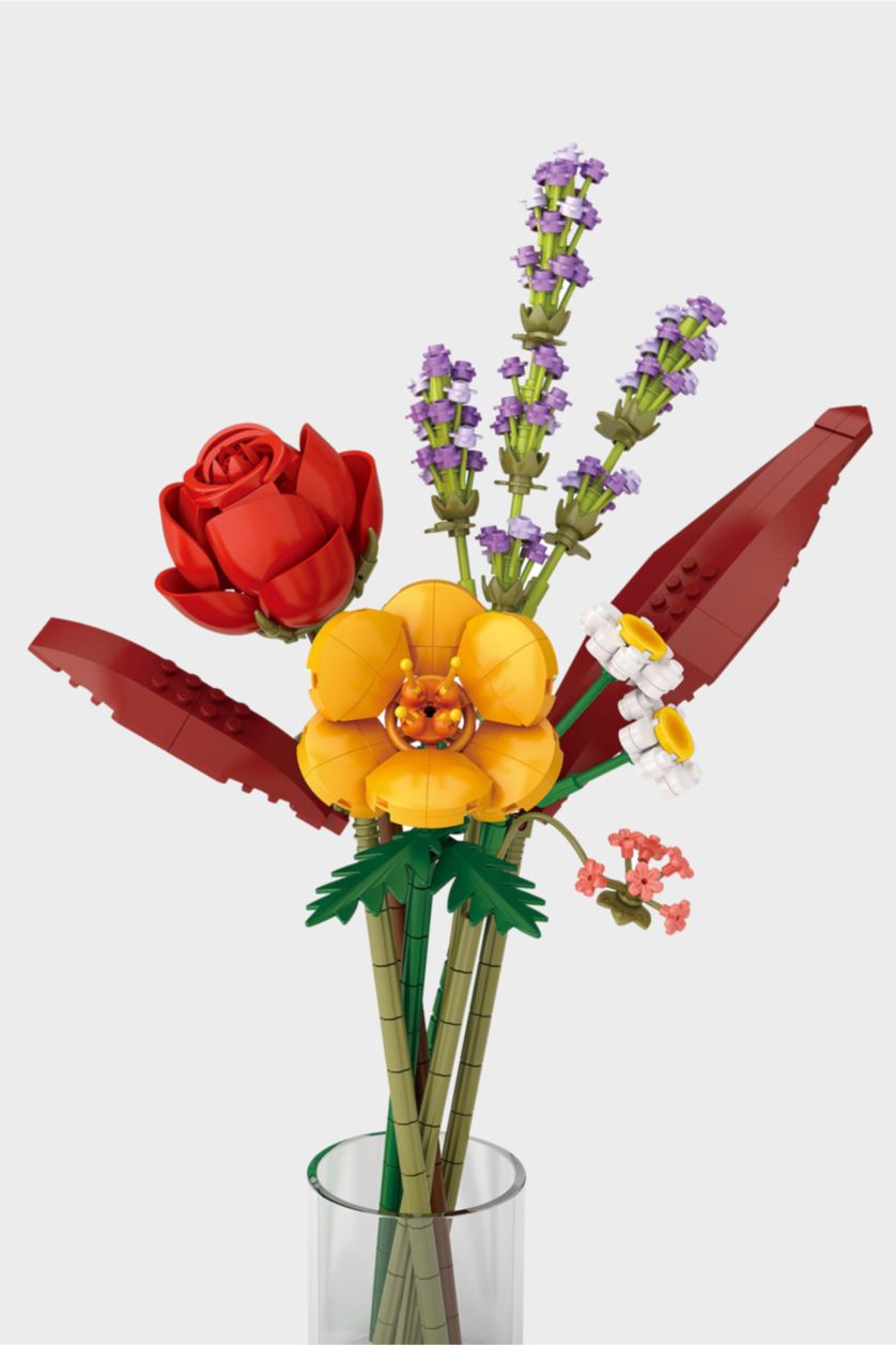 Kadın Karma Renkli Çiçek Buketi Blok Set