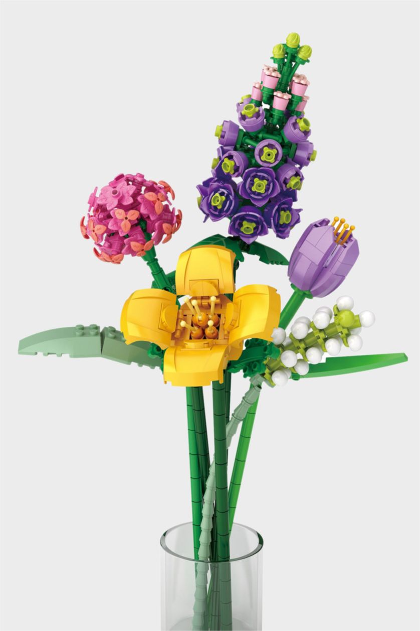 Kadın Karma Renkli Çiçek Buketi Blok Set