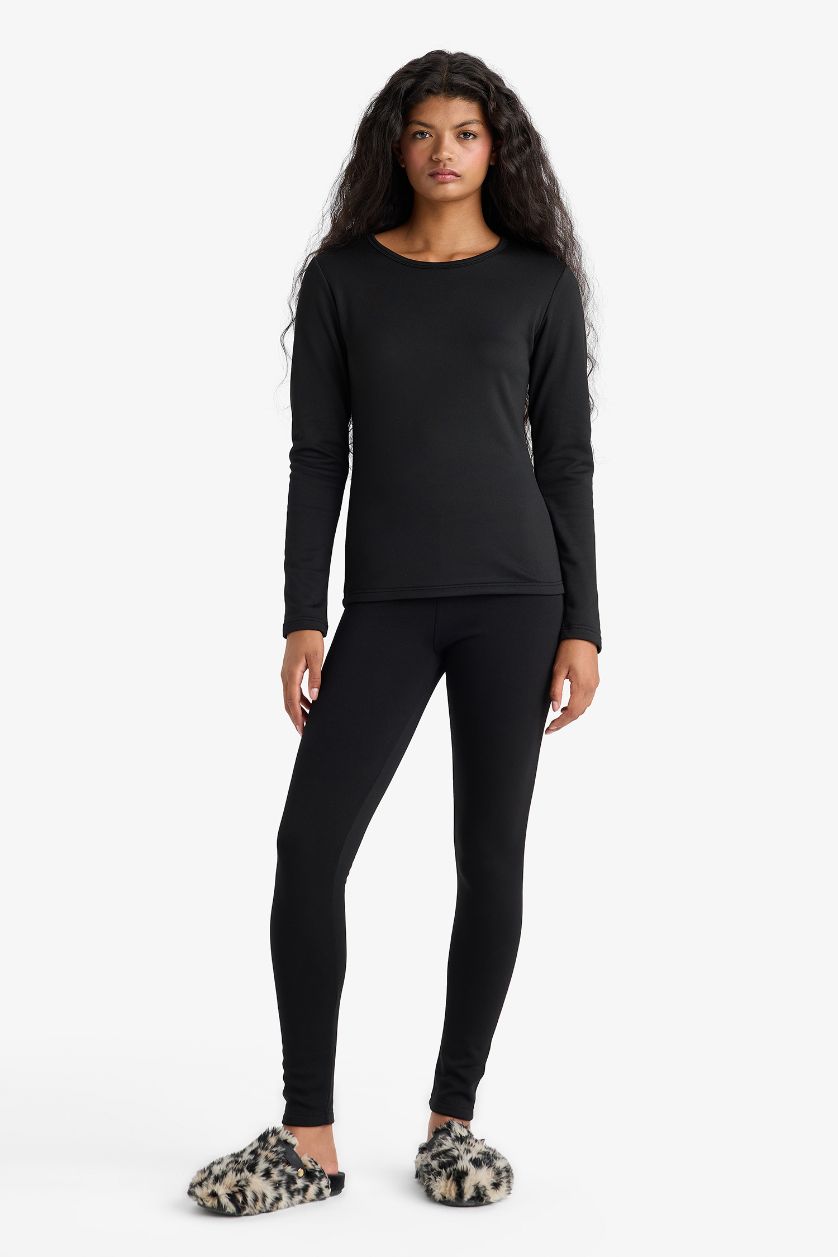 Kadın Siyah Termal Uzun Tayt