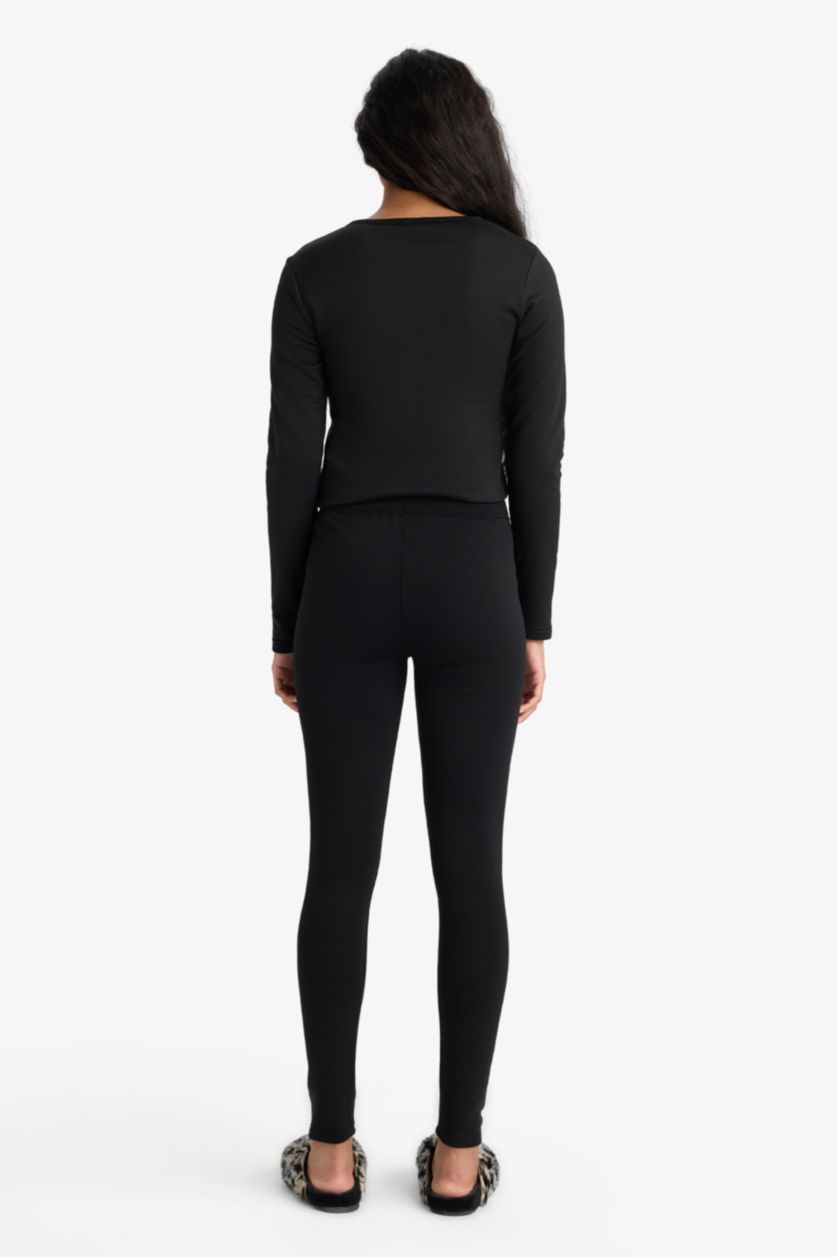 Kadın Siyah Termal Uzun Tayt