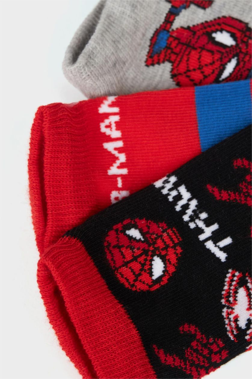 Erkek Çocuk - Genç Erkek Karma Erkek Çocuk Marvel Spiderman 3'lü Pamuklu Patik Çorap