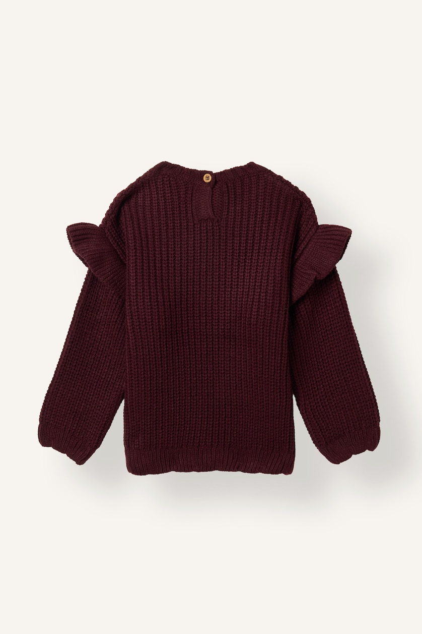 Baby Girls Bordeaux Baby Girl Regular Fit Crew Neck Pullover
