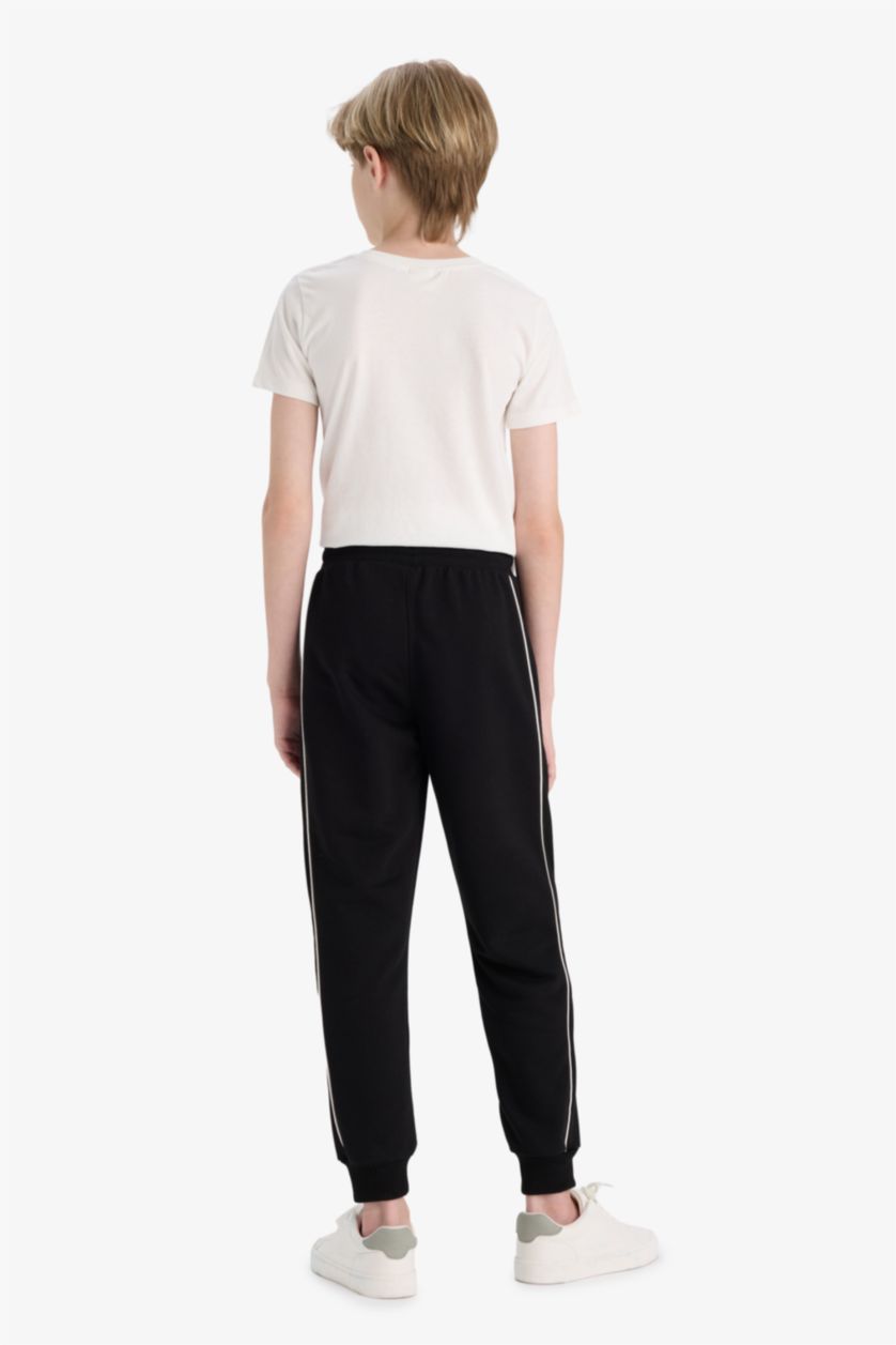 Erkek Çocuk - Genç Erkek Siyah Beli Lastikli Okul Jogger Eşofman Altı Erkek Çocuk