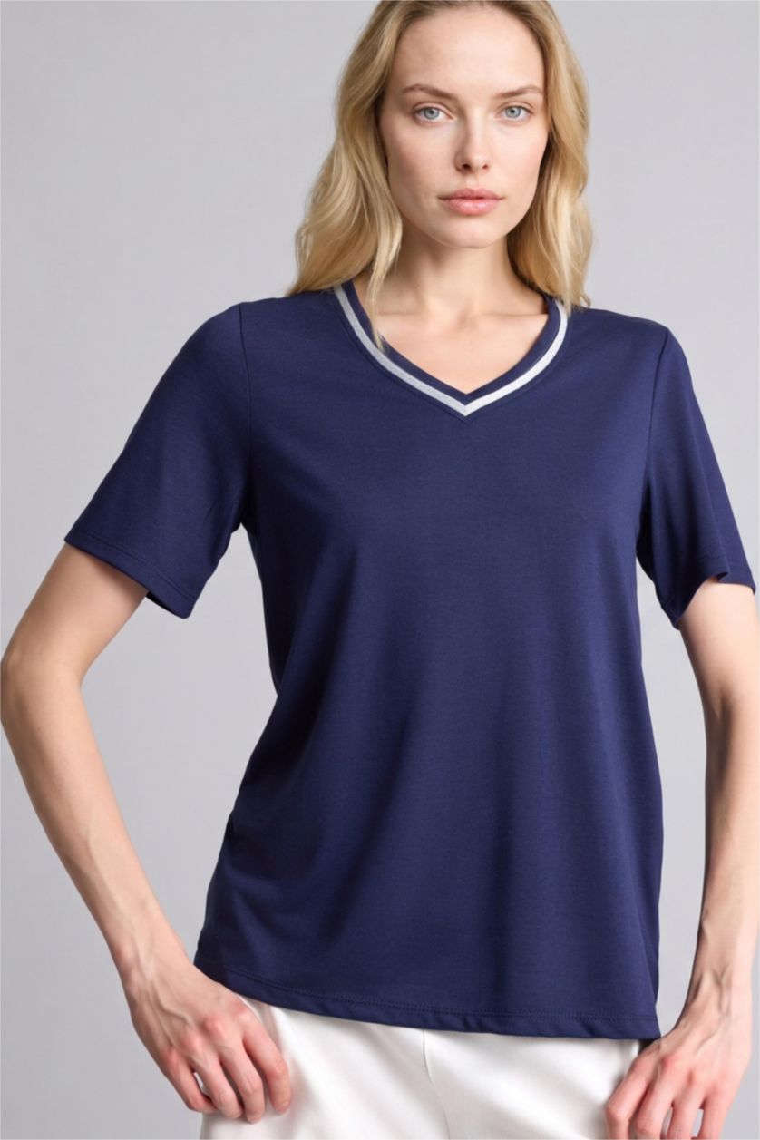 Женщины Синий Regular Fit Short Sleeve T-Shirt