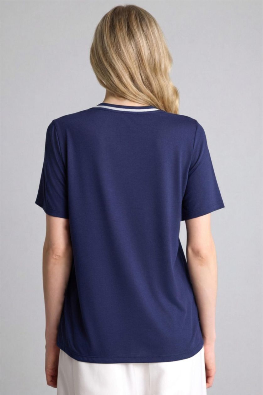 Женщины Синий Regular Fit Short Sleeve T-Shirt