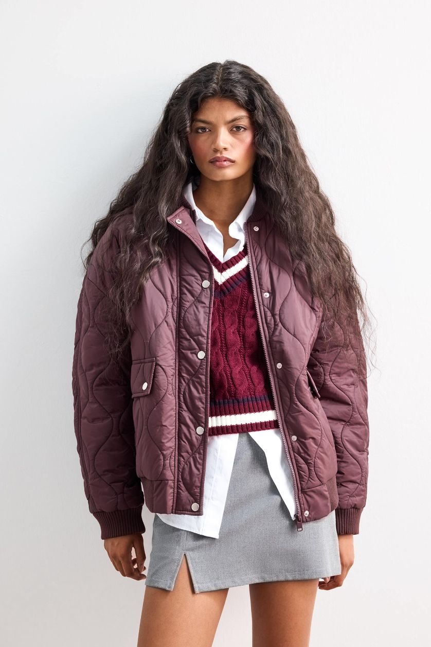 Woman Bordeaux Waterproof Regular Fit Jacket