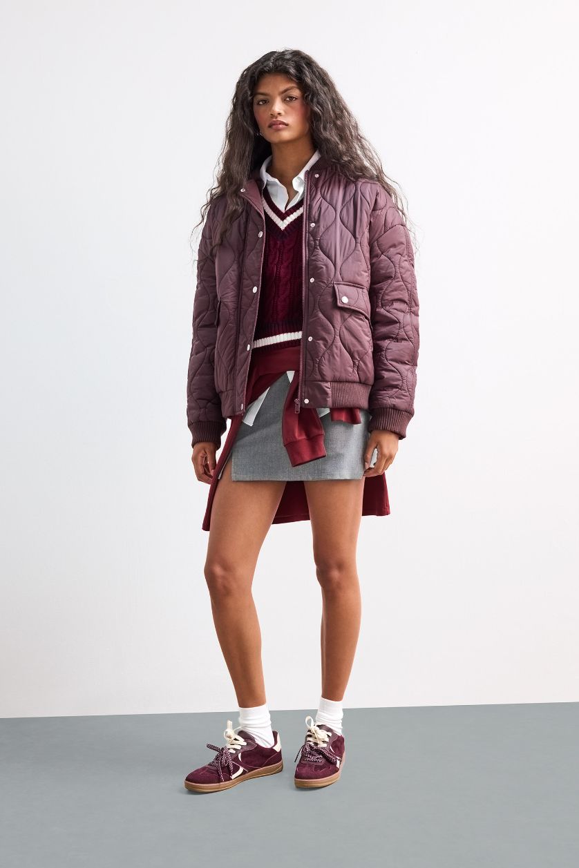 Woman Bordeaux Waterproof Regular Fit Jacket