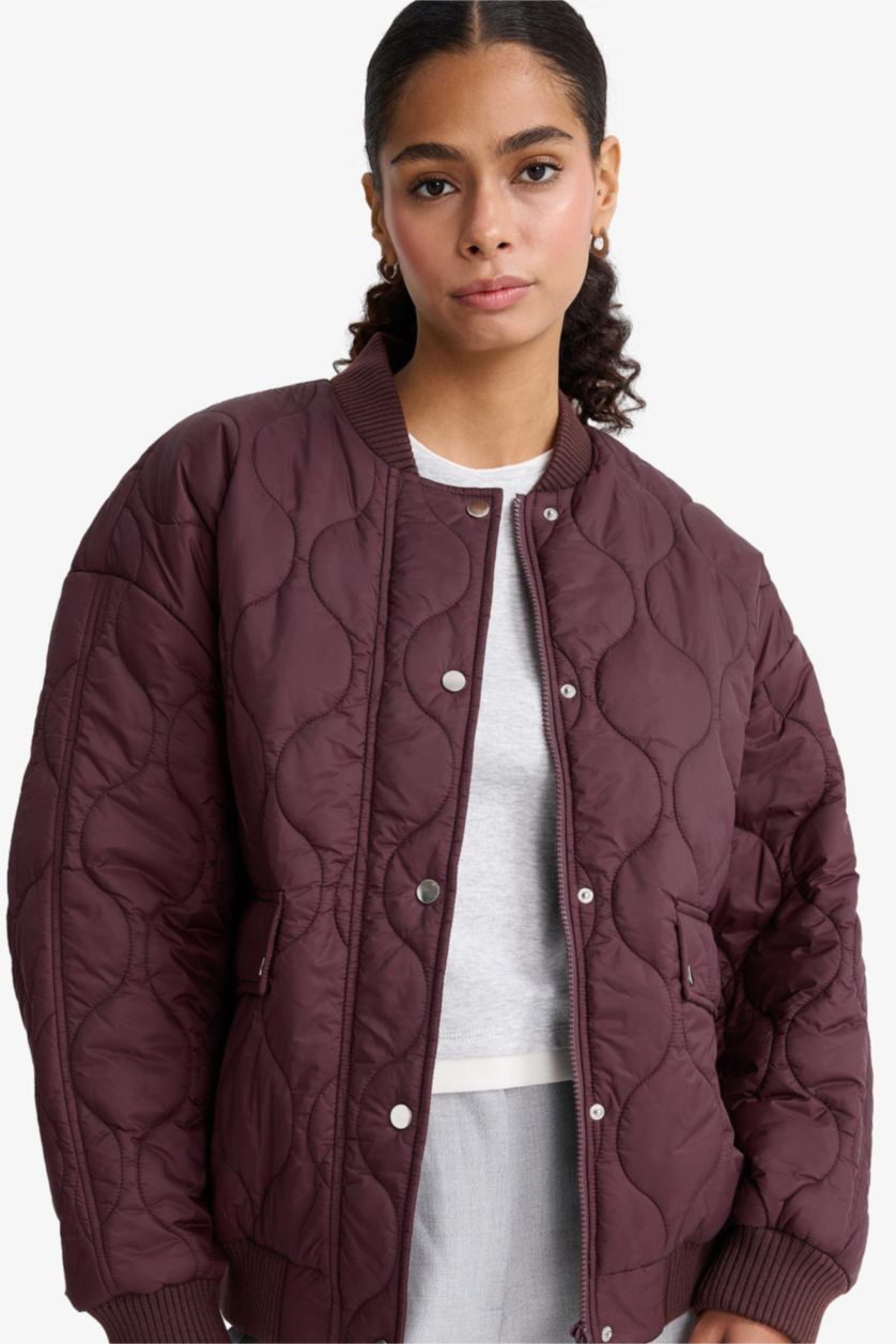 Woman Bordeaux Waterproof Regular Fit Jacket