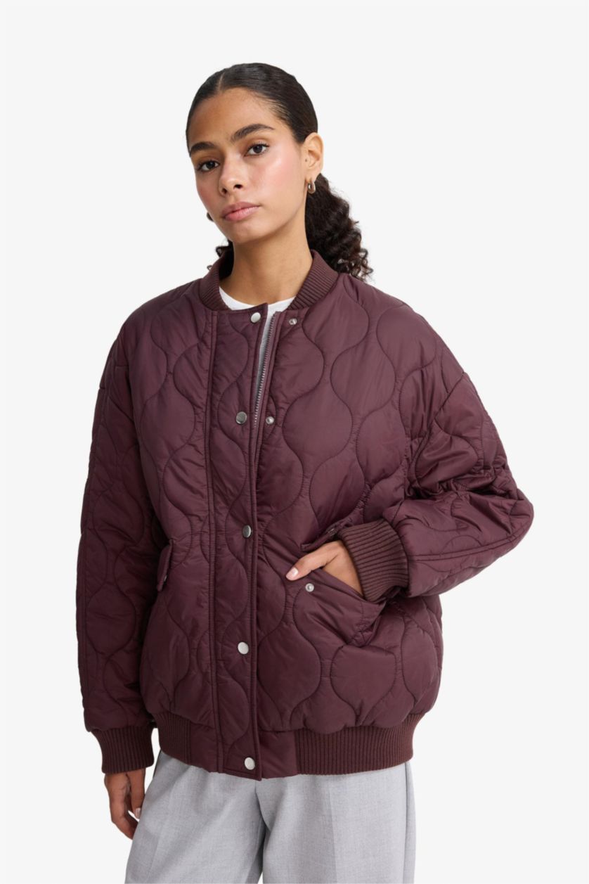 Woman Bordeaux Waterproof Regular Fit Jacket