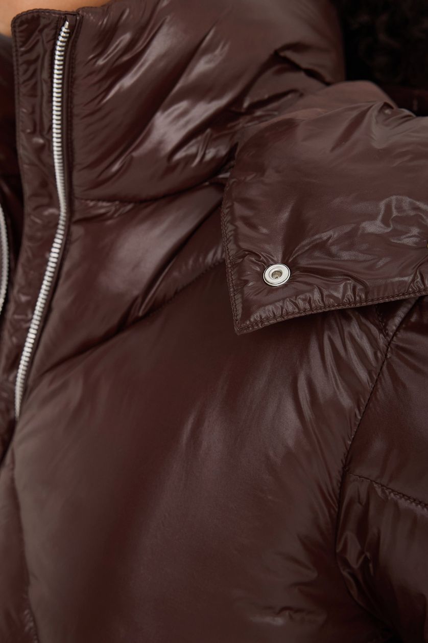 WOMAN Brown Waterproof Regular Fit Puffer Jacket