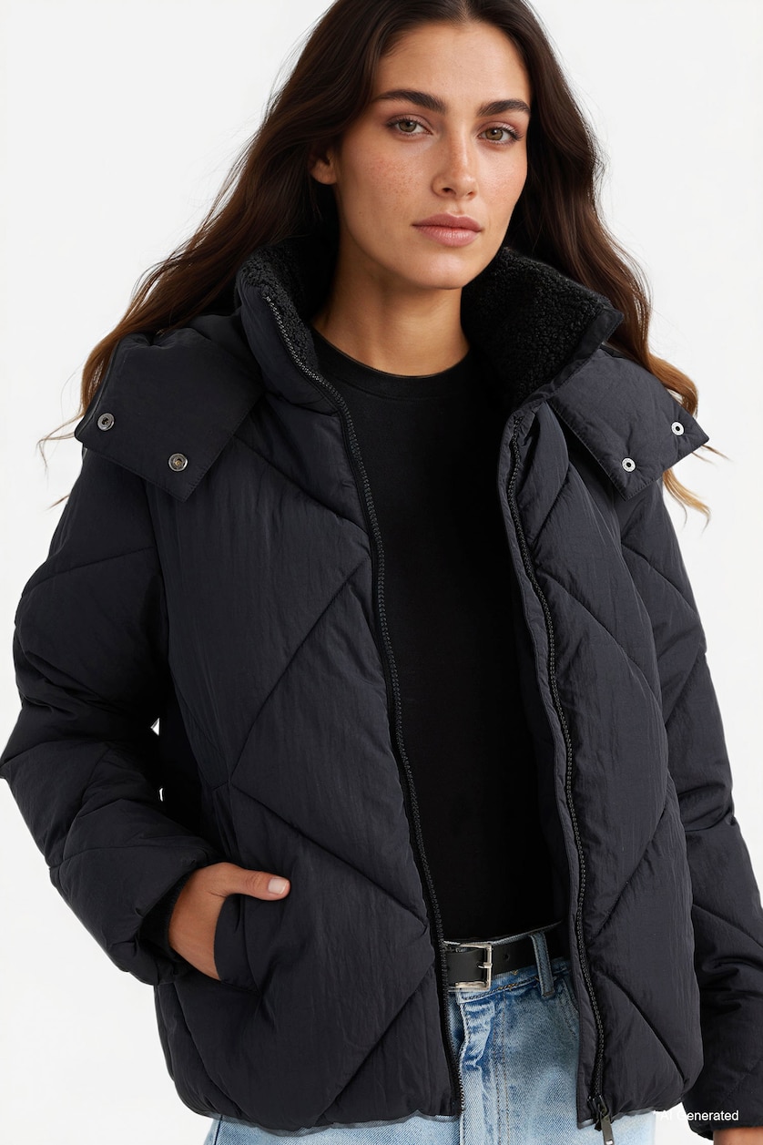 Women Black Puffer Jacket