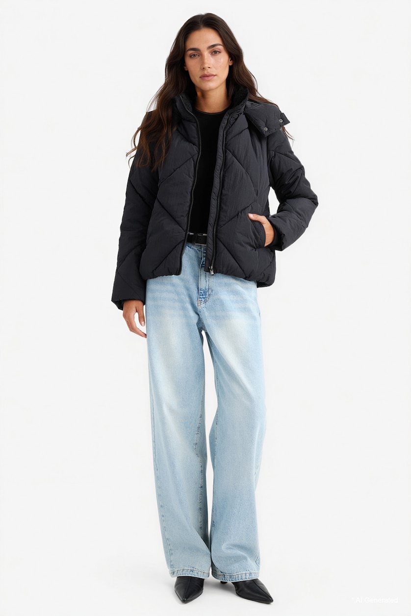 Women Black Puffer Jacket