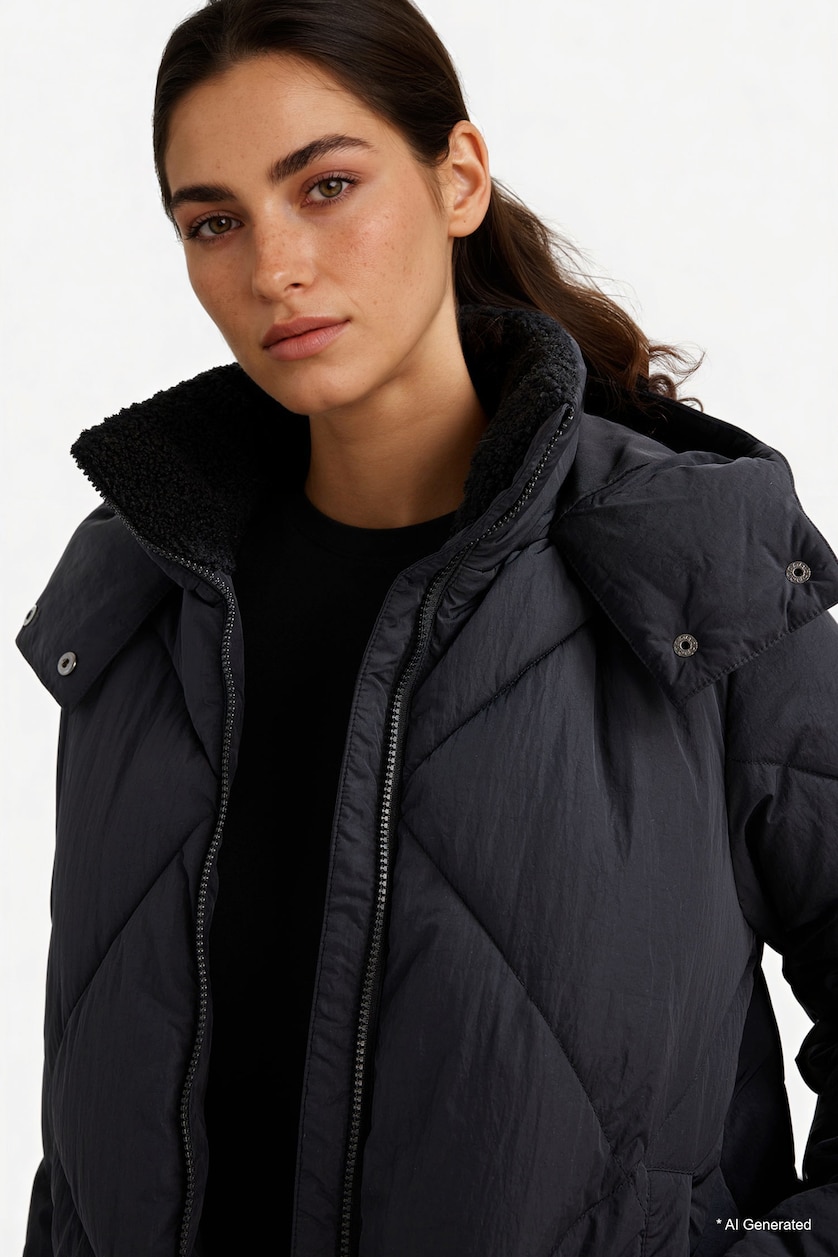 Women Black Puffer Jacket