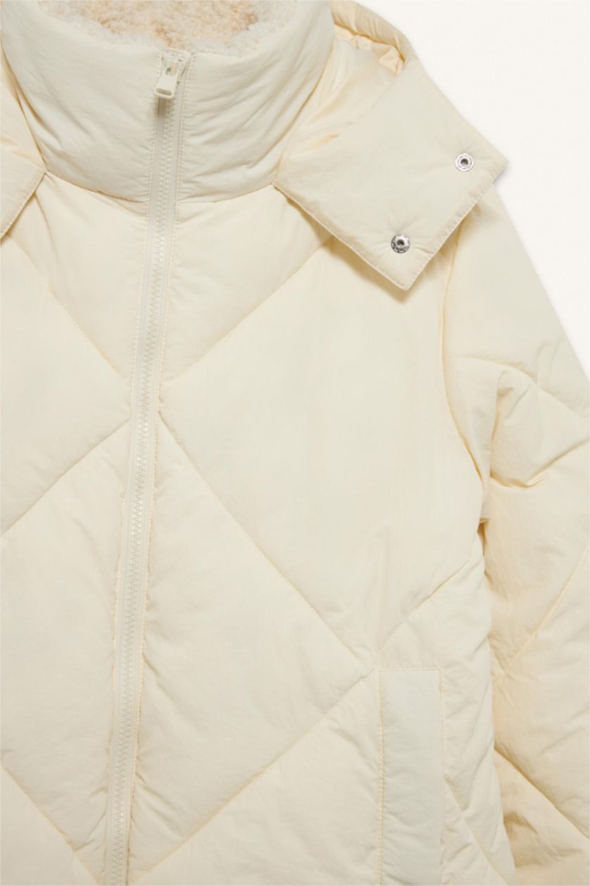 حريمي بيج فاتح جاكيت بامب وتر بروف قصة عادية مبطن بفرو إصطناعي