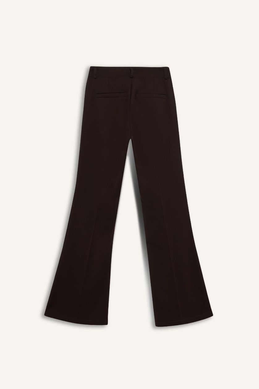 WOMAN Brown Flare Fit Regular Waist Trousers