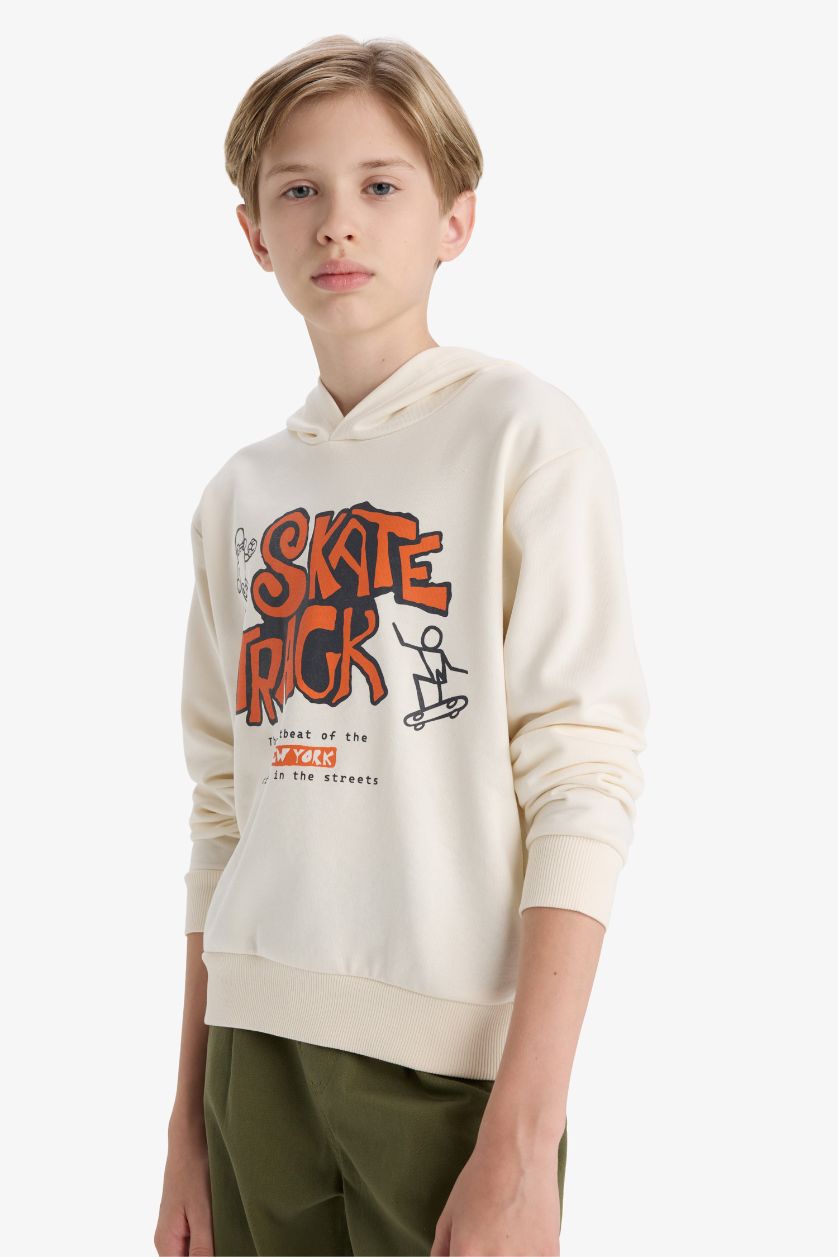 أولاد بيج فاتح سويت شيرت ولادي قصة عادية بغطاء للرأس